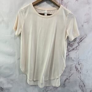 Zyia Active Shirt Womens Small Pink Pale Light Longline T Hi Low Slit Swoop